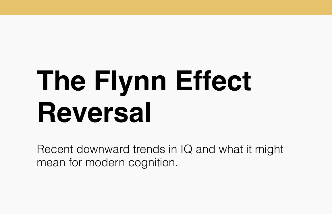131 The Flynn Effect Reversal