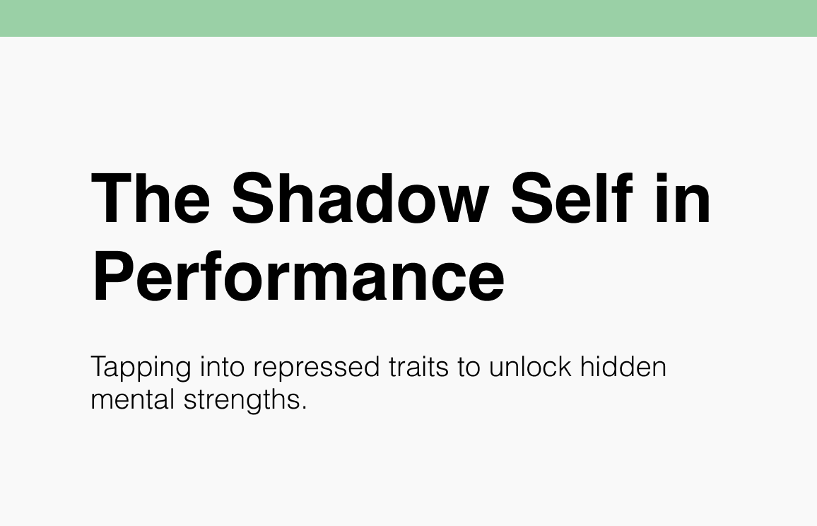 The Shadow Self in Performance