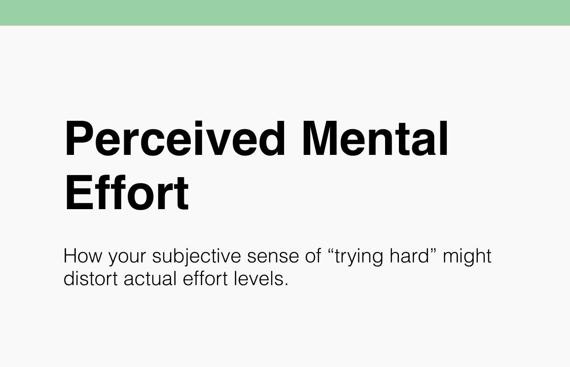 Perceived Mental Effort