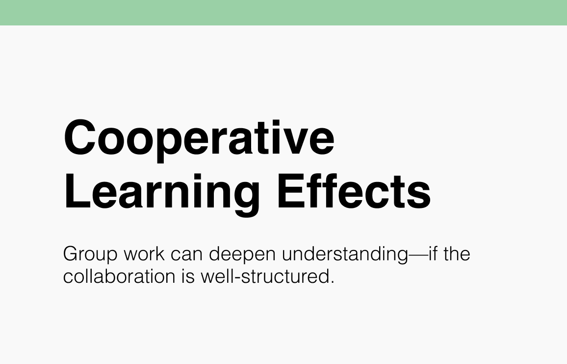 Cooperative Learning Effects