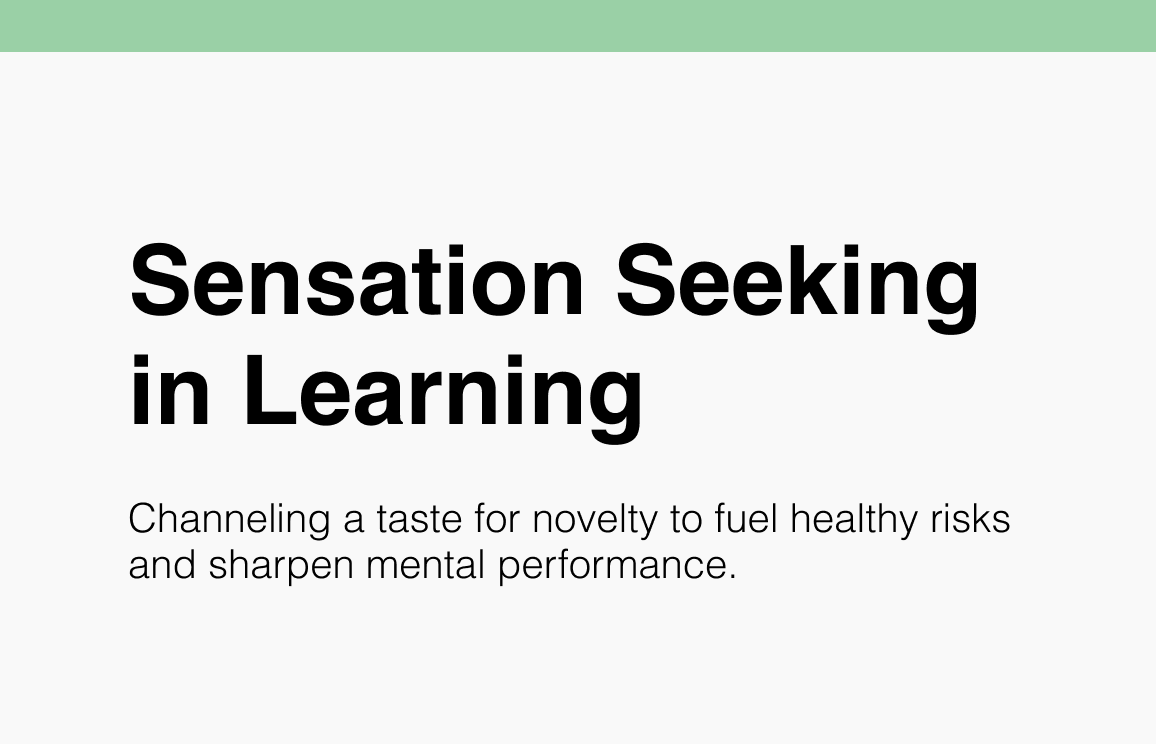 Sensation Seeking in Learning