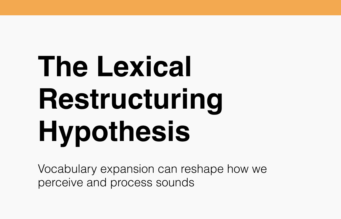 92 Lexical Restructuring Hypothesis