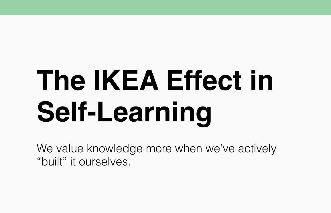 The IKEA Effect in Self-Learning
